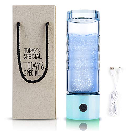 Synteam Hydrogen Water Bottle Machine Maker Hydrogen Water Generator Ionizer with SPE and PEM Technology (Blue)