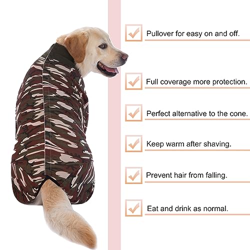 Image of Recovery Suit for Large Medium Dogs After Surgery, Soft Breathable Anti Licking Dog Onesie E-Collar & Cone Alternative, Pet Bodysuit for Preventing Hair Loss Full Cover Wound(7XL, Camouflage)