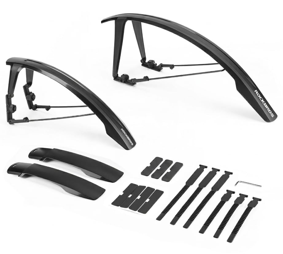 ROCKBROS Bike Fenders for 700C Road Bike/ 26-27.5 MTB Dual Support Quick-Release