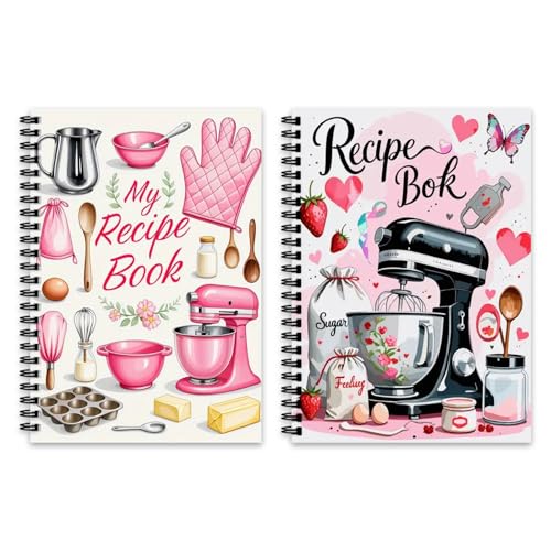 Zhixan 2pcs A5 Blank Recipe Book Waterproof PVC Paper Cover Notebook