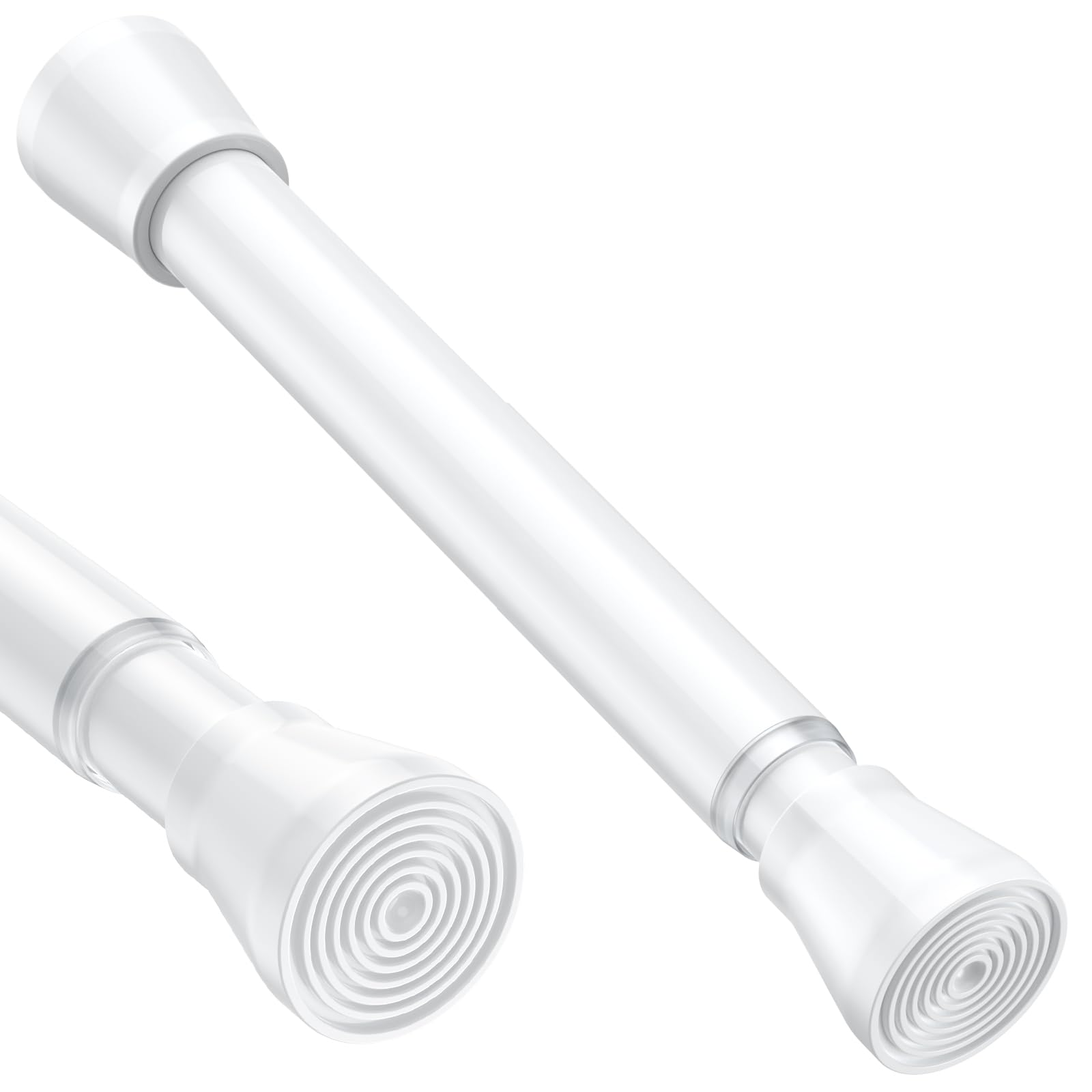 White Small Tension Curtain Rod 16-26 Inch