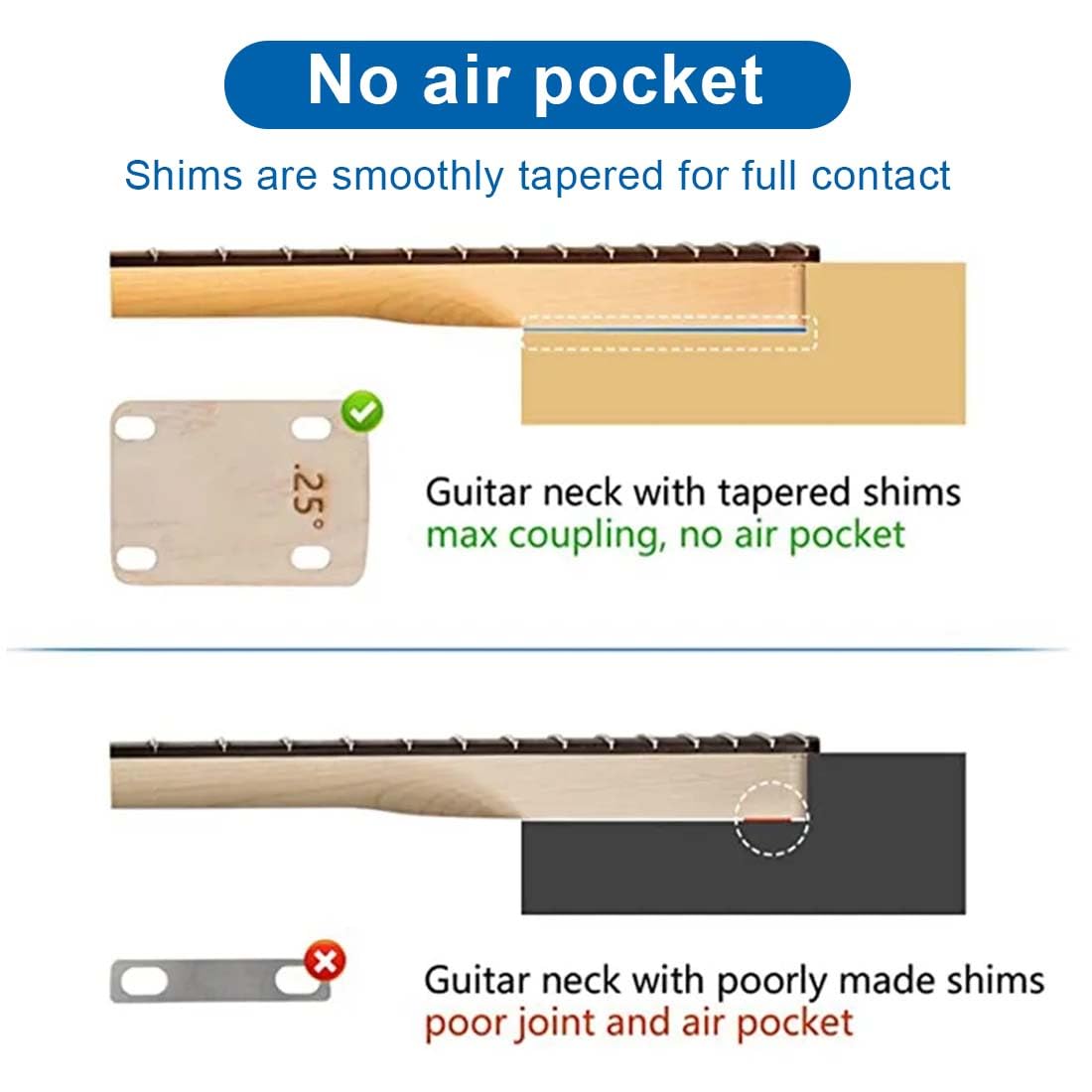 Spessori Manico Chitarra 10 Pezzi - Ottone, 0.2mm/0.5mm/1mm, Per Regolazione - Foto 6