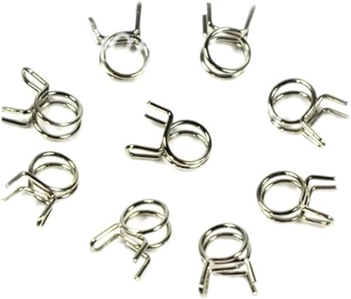 Miniatura 4 de Pieza de modelo de combustible RC, 10 piezas modelo RC línea de combustible aceite tubo de aire abrazadera manguera clip de resorte 0.236 in