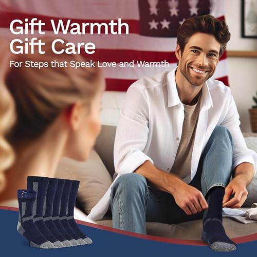 Image of Buttons & Pleats Wool Socks for Men & Women Merino Thermal Warm Cozy Winter Boot Sock