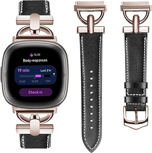 D^U[oh Fitbit Senseoh/Fitbit Versa 3ohΉ fB[X hbV[ȃU[Xgbv Versa 3/SensepD^^obNt (ubN/[YS[h)