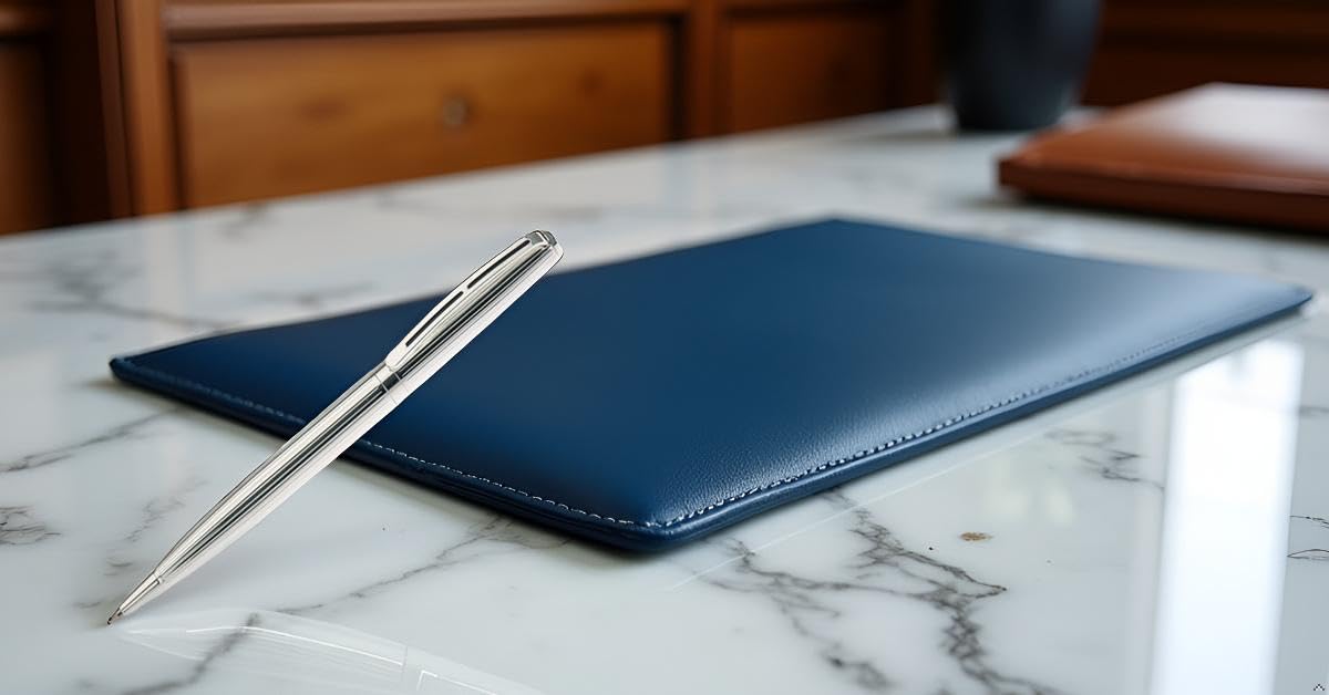 Kugelschreiber Deluxe, 14cm, Silber plattiert, Premium Design, exzellente Verarbeitung, inkl. Geschenkverpackung
