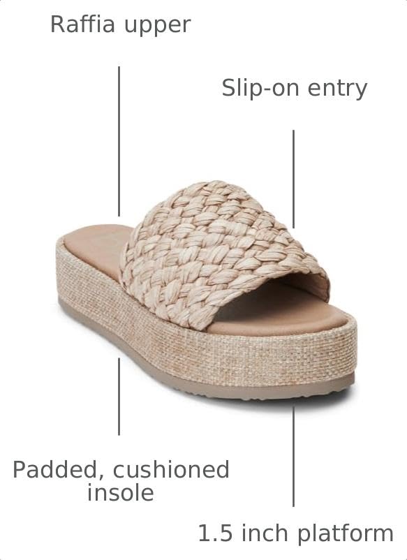 BEACH by Matisse Womens Cairo Platform Casual Sandals Casual Low Heel 1-2" - Beige - Size 8 M - image 3