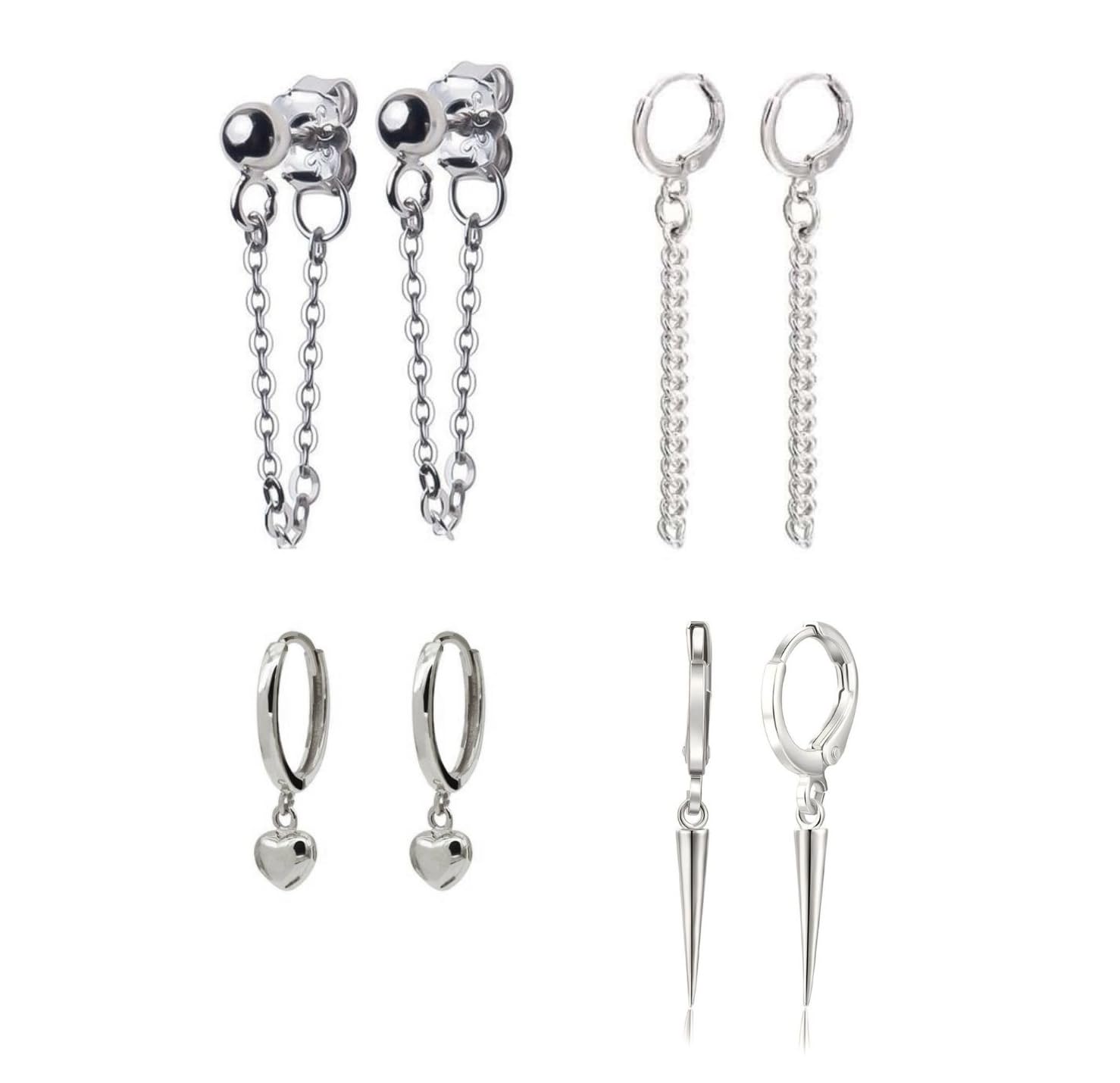 Buy ZEBRA PATH 8 Pieces Unisex Earrings for Women And Men | Anti