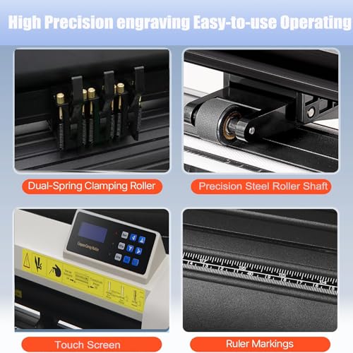 Image of ZHIMAI Vinyl Cutter Machine, Cutting Plotter Machine with Snap-on Cloth Bag & COM /USB, Vinyl Printer LCD Display Plotter Cutter with Floor Stand for Design,Cut (54.5in /1380mm)