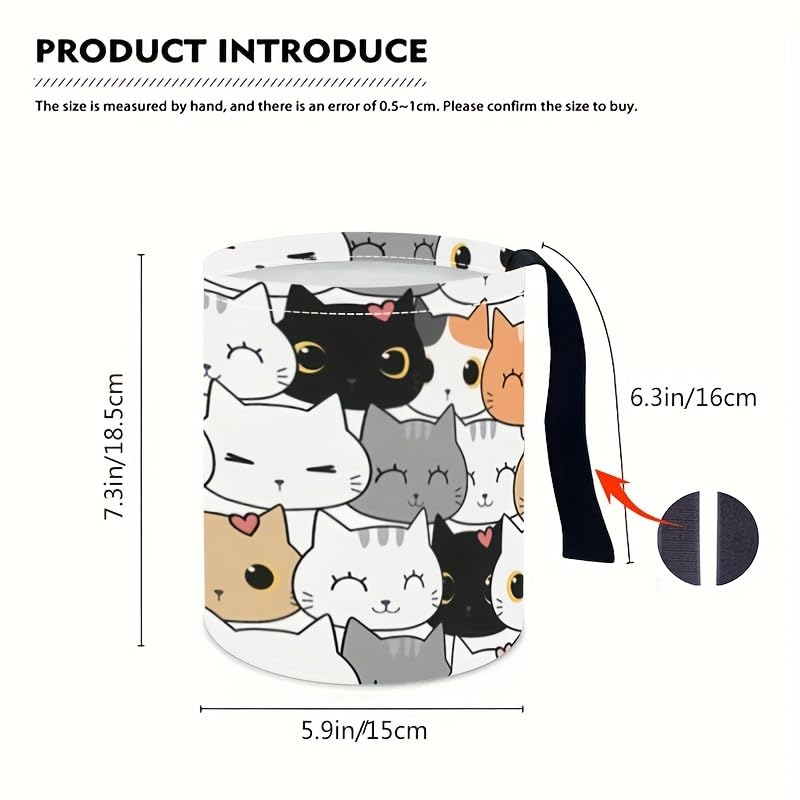 Image of Portable Reusable Waterproof Car Trash Bin, Multipurpose Vehicle Organizer, Road Trip Essentials (Cats)
