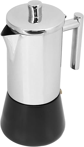 Dilwe Cafetera para estufa, cafetera de acero inoxidable, cafetera italiana rápida con válvula incluida para el hogar, café de campamento (16.9 fl