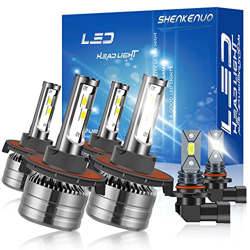 SHENKENUO Fit For FORD F-250 / F-350 / F-450 / F-550 (2005-2020) 9008 High Beam + 9008 Low Beam LED Headlight Bulbs Combo +9145 LED Fog Light Bulbs,400% Brightness, 6500K Cool White,Pack of 6