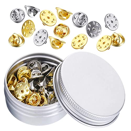 HAPINARY 1 Box Pin Backs with Locking Clasp Secure Clutch Backing for Crafts Badges Enamel Pins Clothing Hats and More Durable and Convenient