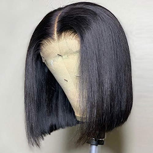 S-noilite Glueless 12inch Straight Bob Lace Front Wigs 100% Brazilian Human Hair Blunt Cut Bob Wig Pre Plucked With Baby Hair for Black Women 1B Black 130% Density S-noilite Glueless 12inch Straight Bob Lace Front Wigs 100% Brazilian Human Hair Blunt Cut Bob Wig Pre Plucked With Baby Hair for Black Women 1B Black 130% Density