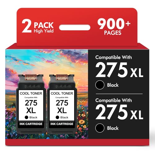 Image of 275 275XL PG-275 TR4720 TS3722 Black Ink Cartridge Replacement for Cannon PG 275 XL for Canon Printers PIXMA TR4720 TS3722 TS3700 TR4700 TS3522 TS3500 TS3520 TS3720 TR4722 (2 Pack, Black)