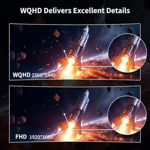 undefined SANSUI 32-Inch Curved Gaming Monitor WQHD 2560 x 1440 180Hz Curved 1500R -Fast VA,1ms(OD), HDR, 300nits, sRGB 125%, DCI-P3 95%, FreeSync, HDMI x2, DP1.4x2(DP Cable Included) の商品画像 7