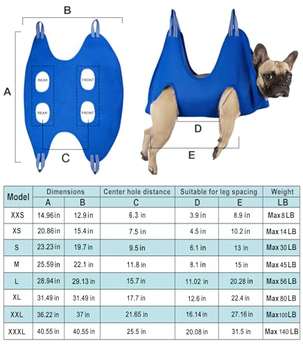 Sangle de toilettage pour chien avec large sangle et hamac de soin Kkiimatt - 7