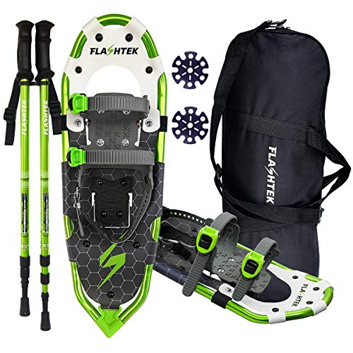 FLASHTEK 25/30 Inches Lightweight Snowshoes for Men Women Youth, Aluminum Terrain Snow Shoes