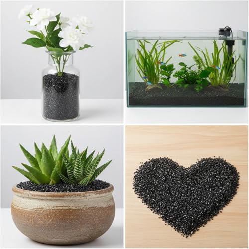 Image of Black Crushed Glass Sand Broken Glass Pieces for Resin Art,Crafts,15 OZ | Fairy Garden,Fish Tank Rocks Stones,Aquarium Pebbles,Vase Fillers,Candle Holder Decorations
