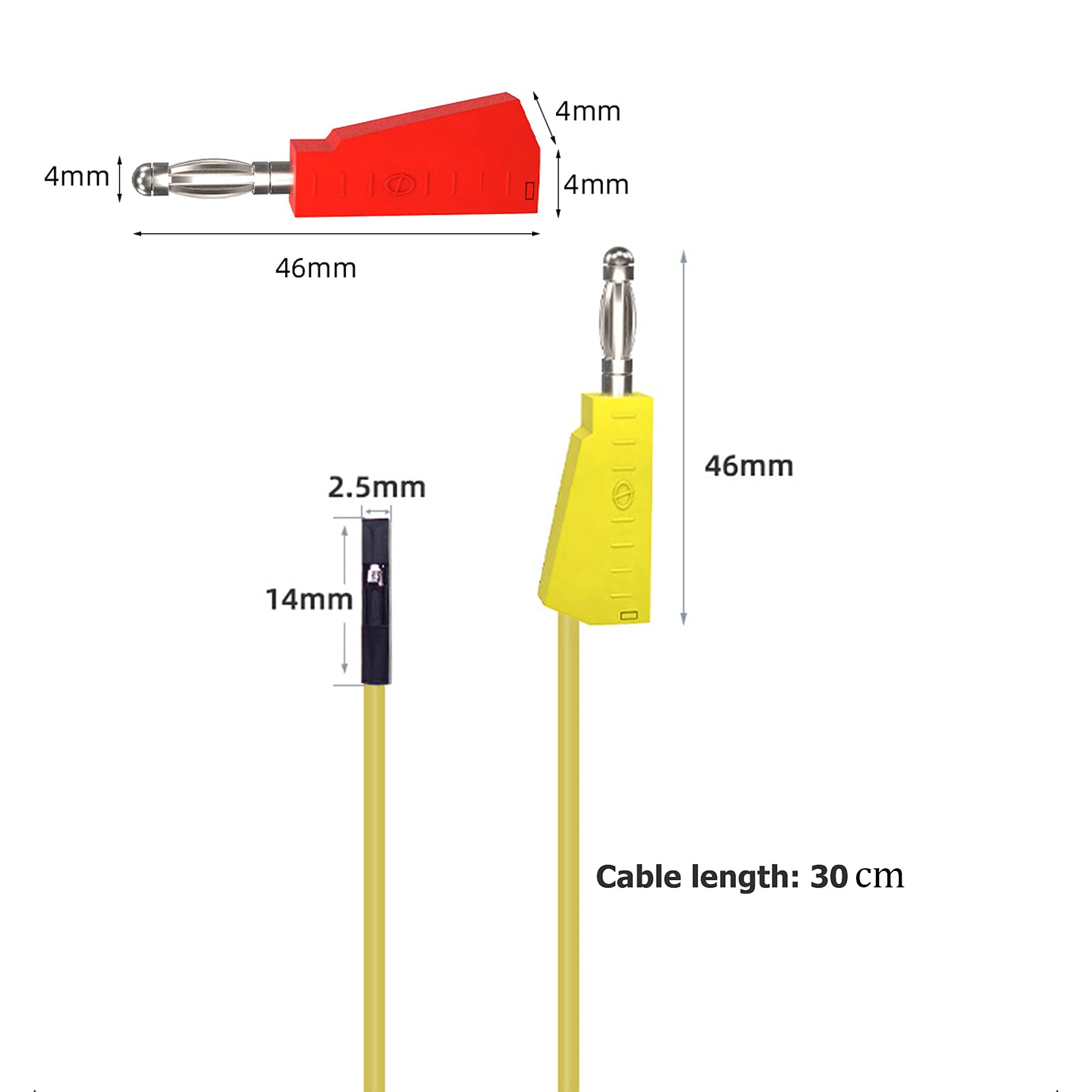 Kit 10 Cavi Di Prova Con Spina A Banana Impilabili - Silicone 30cm, 5 Colori, Per Multimetro E Breadboard