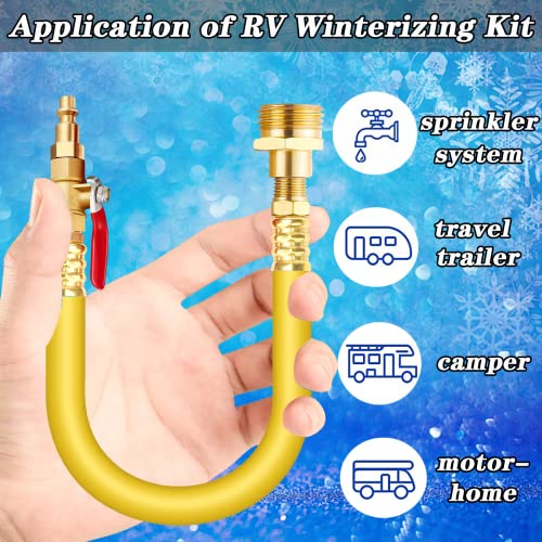 Image of Boltigen RV Winterizing Kit, 12'' Sprinkler Blowout Adapter with Shut Off Valve, RV Air Compressor Adapter /Winterize Kit,for Motorhome, Boat, Camper, Travel Trailer