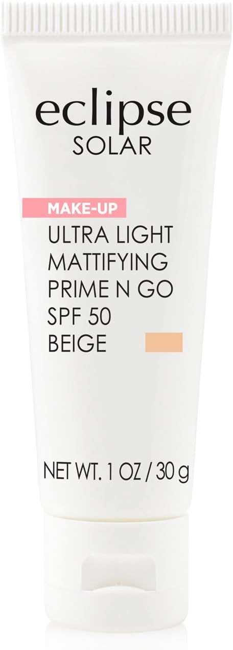 Eclipse Solar Ultra Light Mattifying Prime N Go SPF 50 Primer, Beige, 1 Ounce