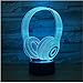 Produktbild XINGXIAOYU Kopfhörer 3D Lichter Bunte Note Führte Visuelle Nachtlichter Geschenk Atmosphäre Schöne 7 Farbwechsel 3D Lampe Weihnachten