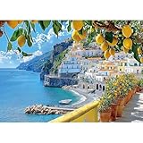 MINIWAN 500 Piece Amalfi Coast Puzzle, Premium Jigsaw Puzzle for Adults, Rustic Style, 23 x 15 Inches