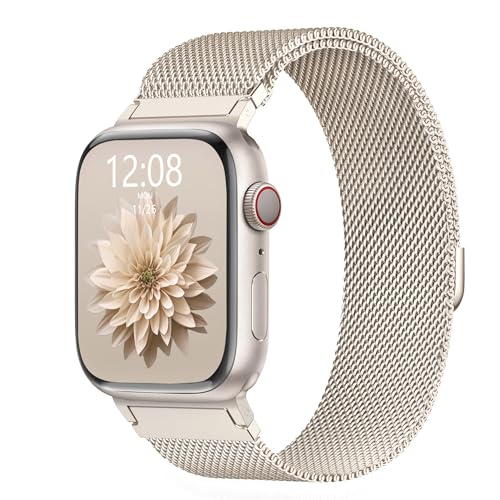 WANLISS Original Metal Milanese Loop Compatible with Apple Watch Band 38mm 40mm 41mm 42mm 44mm 45mm 49mm for Women Men, Magnetic Stainless Steel for iWatch Se Ultra Series 11 10 9 8 7 6 5 4 3 2 1