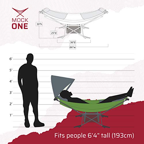 Republic Of Durable Goods Portable Hammock With Stand Included Compact Folding Camping Hammock Stand For Travel Car Camping Mock One Hammock Chair Foldable (Green/Grey) #TOP3
