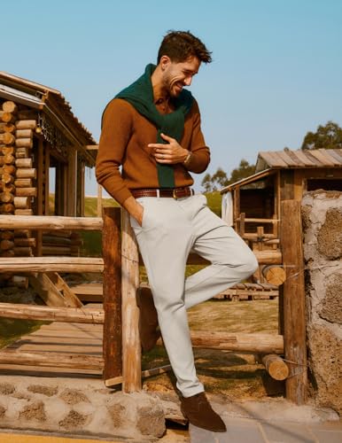 PJ PAUL JONES Men's Golf Pants Work Dress Comfy Pants Casual Slacks Trousers with Zip Pockets4