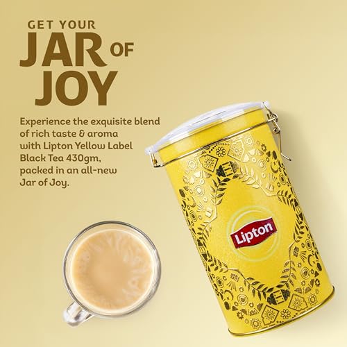 Image of Lipton Yellow Label International Blend | Gift Jar | Loose Black Tea | Bold & Rich Flavor | For Tea Lovers | Jar of Joy | 430g