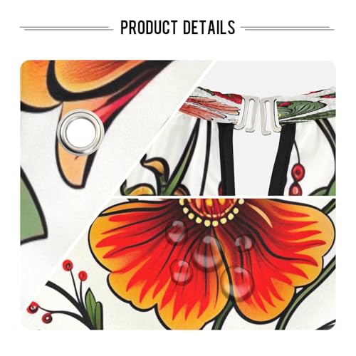 Capa para corte de cabello profesional con patrón floral rojo impermeable con cierre ajustable de broche para barbería y estilismo miniatura 4