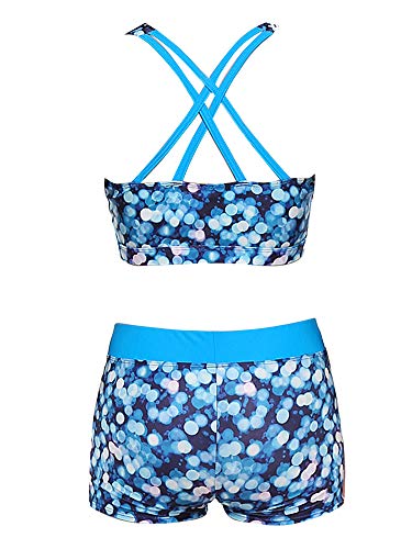 TTAO Little Kid Girls 2Pcs Active Set Sports Crop Top Bra with Boyshorts Gymnastics Clothes Bathing Suits2