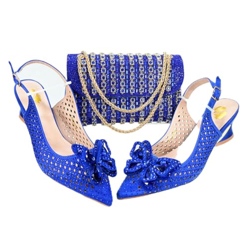 Chaussures de mariage italiennes escarpins talon bas et pochette de fête