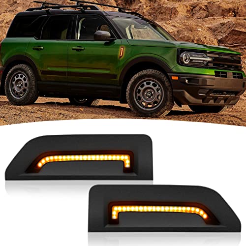 TECTICO LED Side Marker Lights Turn Signal Lights Accessories Compatible with Bronco Sport Base Big Bend Outer Banks Badlands First Edition Heritage 2021 2022 2023 2024, Amber