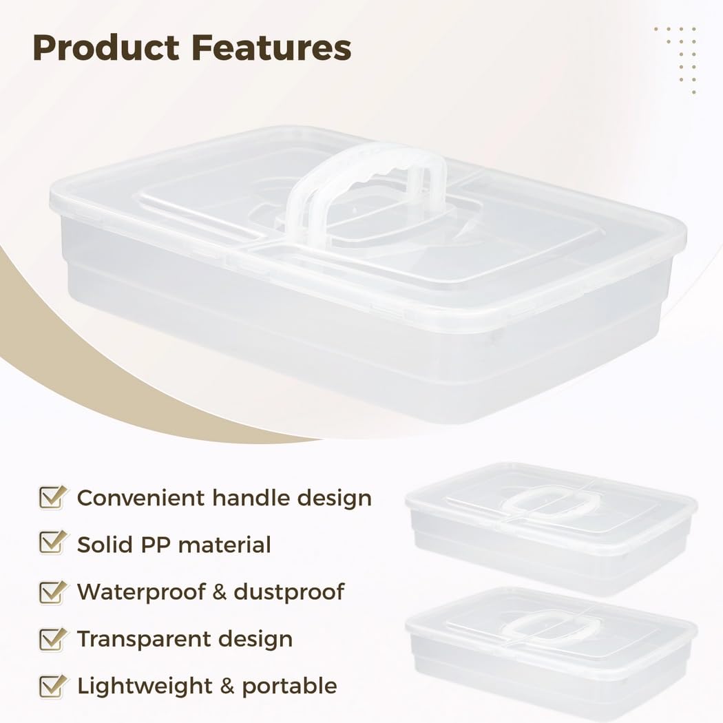 Lot de 2 bacs à pâte pour pizza, plateaux de fermentation pour pâte à pizza, récipients de rangement transparents et durables, moules à pizza de grande capacité et poignées