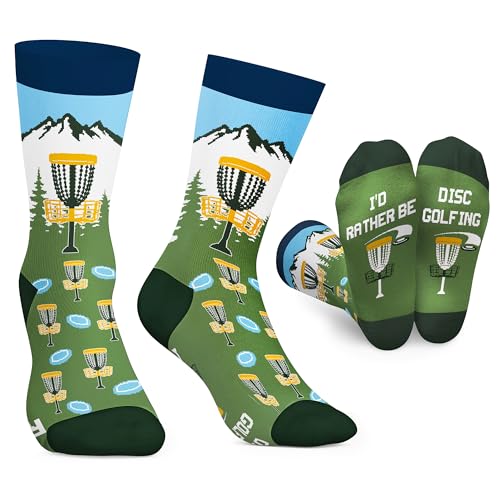 FOURSTUFF Disc Golf Socks for Men - Disc Golf Gifts for Men...