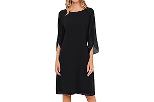 Women's Flutter Sleeve Tea Length Dress, Chic Chiffon Party Wedding Dress for Formal Occasions