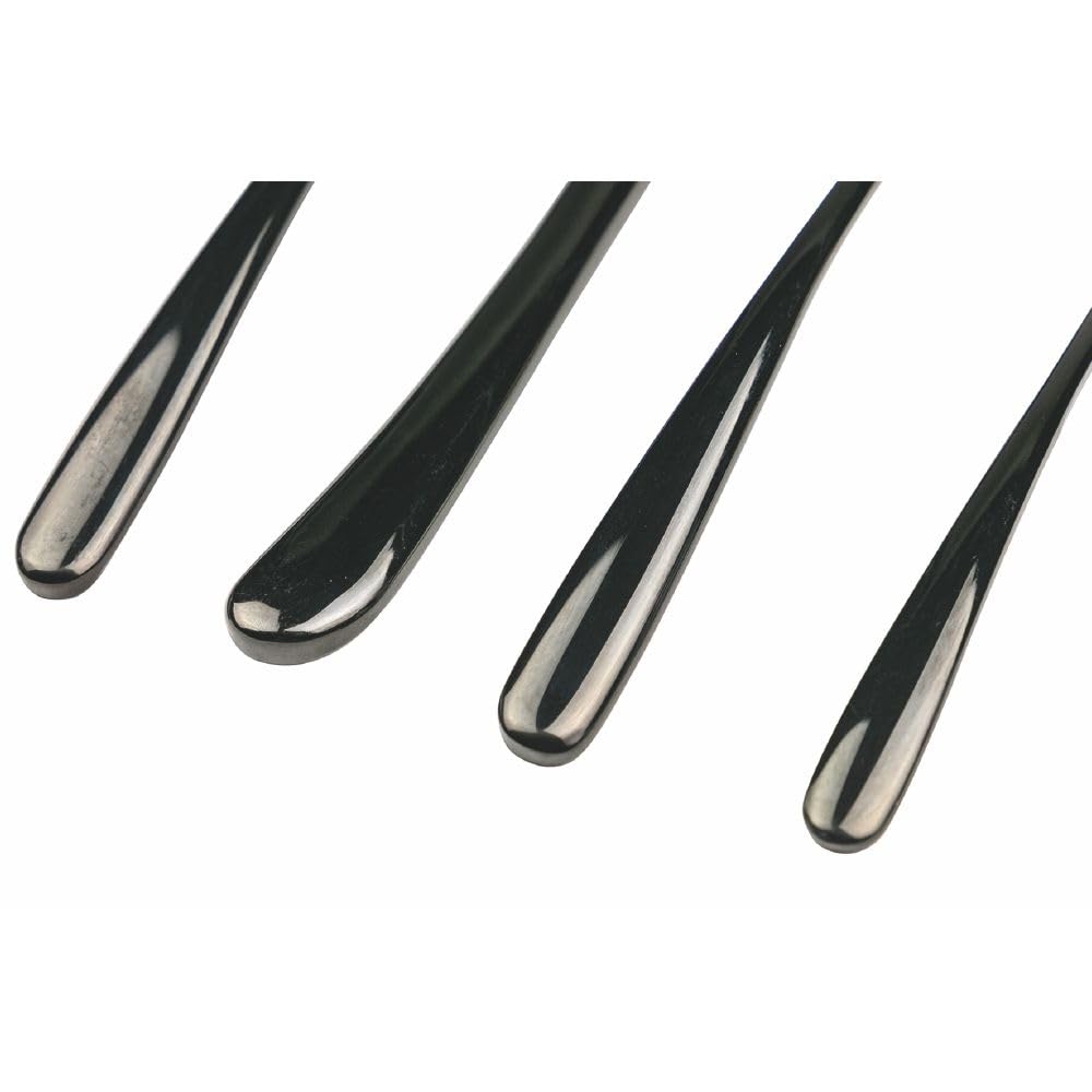 Posate in acciaio inox nero lucido set posate 24 pezzi Drop -