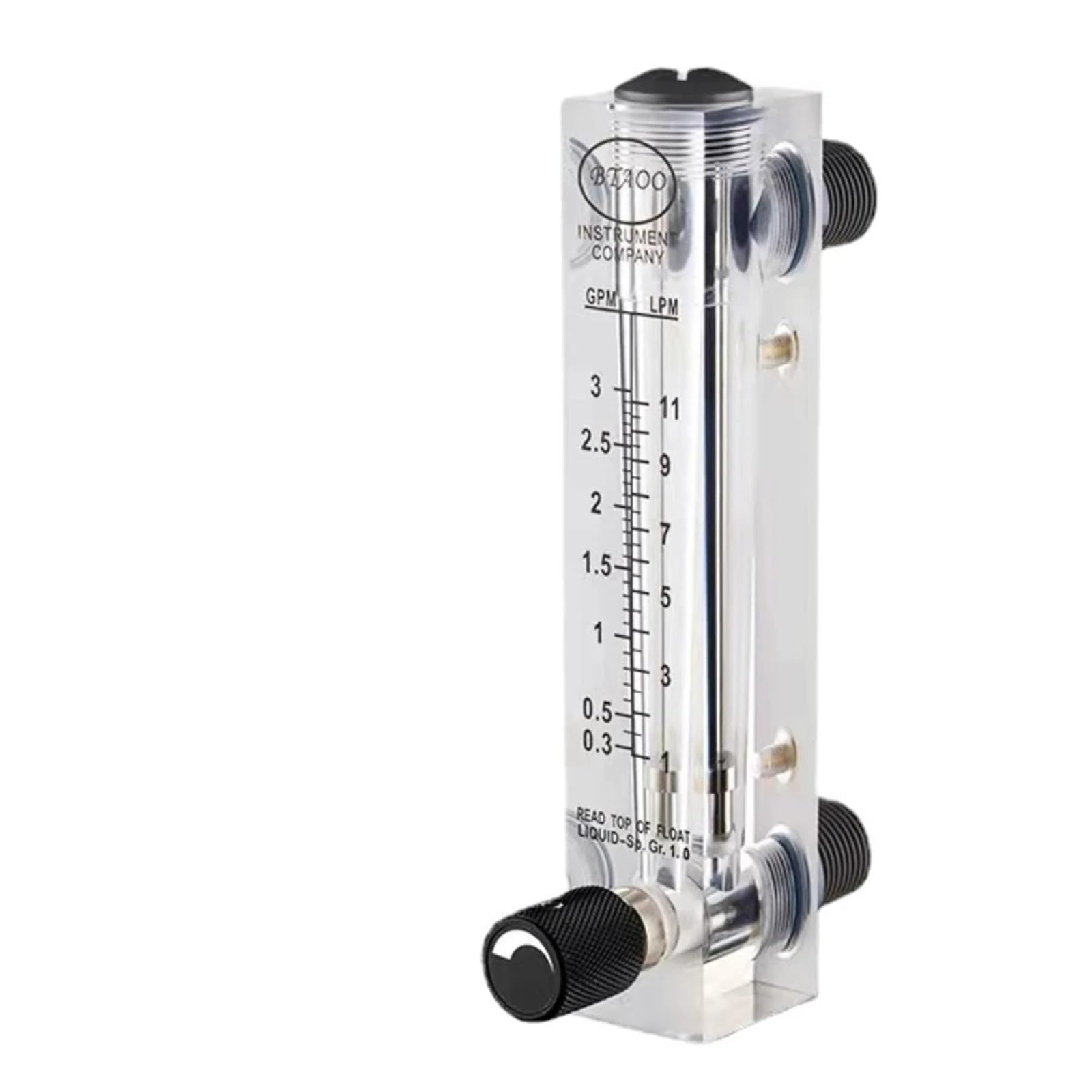 HDPHCRIUN LZM-15ZT 1/4" Female Panel Float Flowmeter Gas Liquid Air Flow Meter Rotameter with Control Valve(1-7 LPM Water)