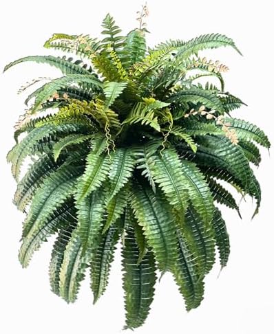 Giant Artificial Boston Ferns for Outdoors Large,Uv Resistant Lifelike Artificial Plants Large,Faux Fern Silk Ferns That Look Real,Fake Fern for Outside Lifelike 128 Branches