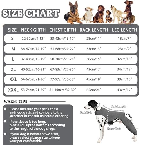 Hoclauho Hundeschutzanzug Nach OP mit Leckschutz Body für Hinterläufe Alternative zum E Kragen, OP Wundschutz Genesungshilfe ideal für postoperative Pflege Mobilitä