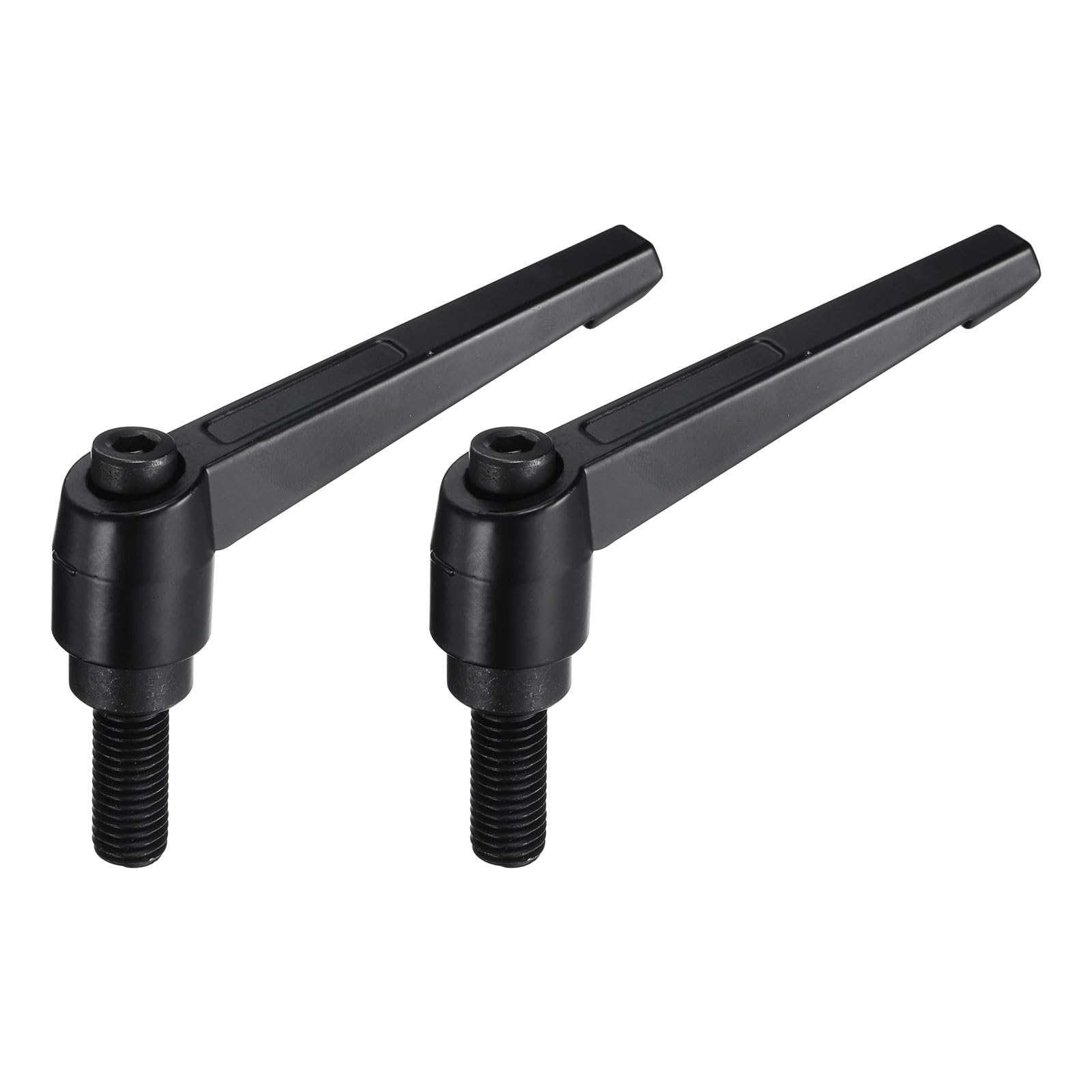 uxcell M12 x 32mm Handle Adjustable Clamping Lever Thread Push Button Ratchet Male Threaded Stud Knobs Locking Rotating Screw Handles Quick Release Bolt Black 2pcs