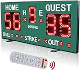 YZ LED Baseball/Softball Scoreboard for Fence, High-Light Digital Scoreboard with Remote, Rechargeable Wireless Electronic Baseball Scoreboard, Score Keeper with Innings Balls Strikes Outs Outdoor