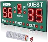 YZ LED Portable Baseball Scoreboard for Fence, High-Light Digital Scoreboard with Remote, Rechargeable Wireless Electronic Baseball Scoreboard, Baseball Score Keeper with Innings Balls Strikes Outs