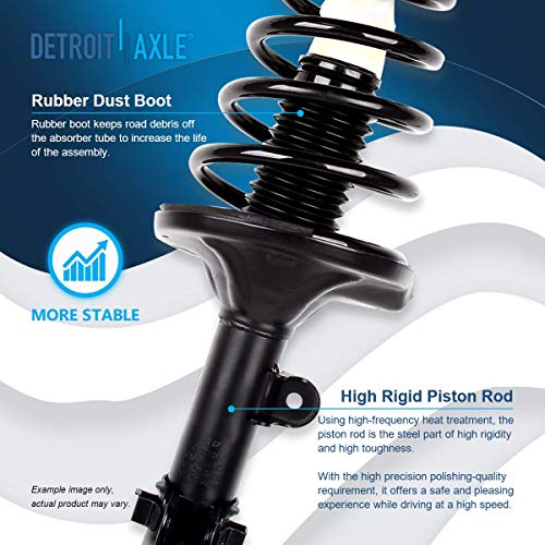 Image of Detroit Axle - 6pc Front End Suspension Kit for Hyundai 05-09 Tucson, 05-10 Kia Sportage, 2 Lower Control Arms 4 Front and Rear Struts & Coil Spring 2005 2006 2007 2008 2009 2010 Replacement