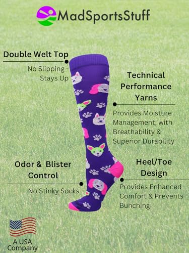 MadSportsStuff Neon Puppy Dogs Over The Calf Athletic Socks3