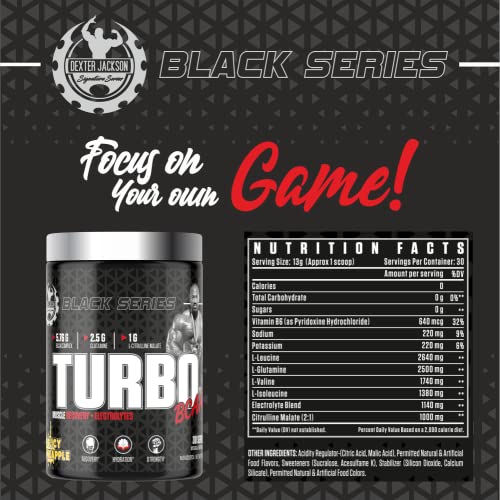 Image of Dexter Jackson Black Series Turbo BCAA | Slicy Pineapple Flavor | 30 Servings, 390g - Advanced Muscle Recovery Formula for Enhanced Performance