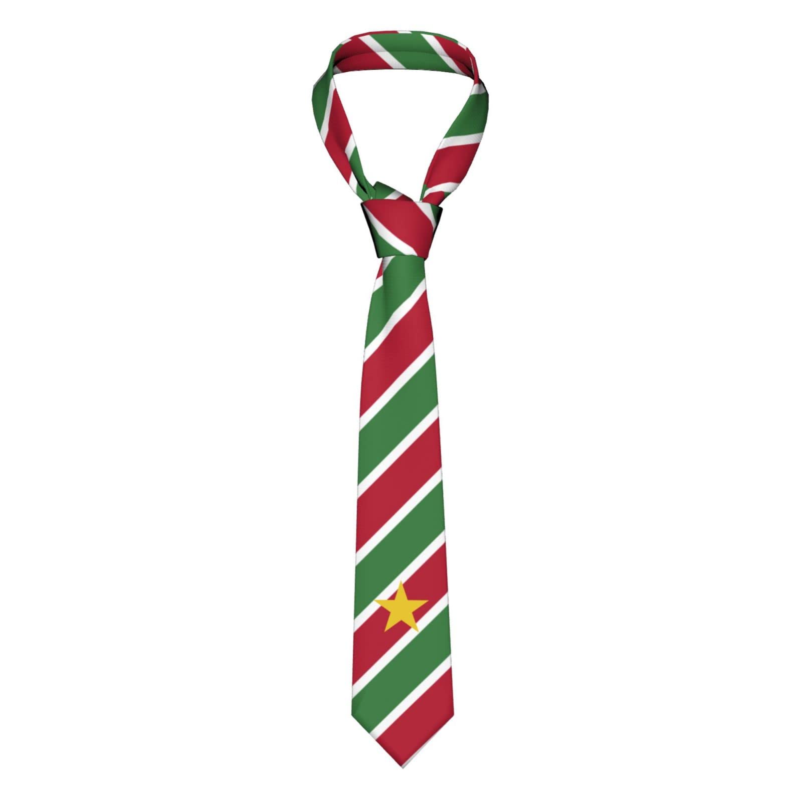 YiiLi Suriname Flag Necktie Patriotic Pride Ties For Men Formal Business Graduation